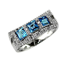 14KW 1.30CTW Blue Topaz & Diamond Ring