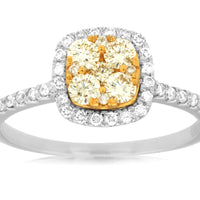 14KW .36CTW Yellow Diamond & Diamond Ring