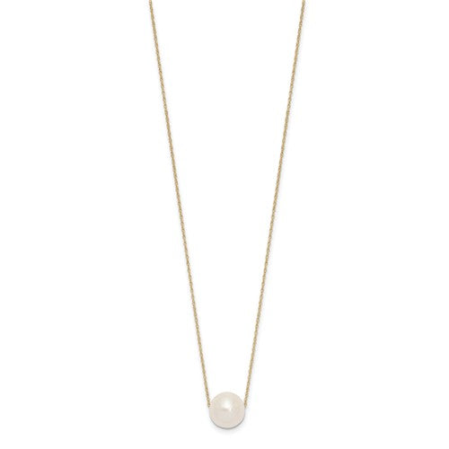14K 10-11mm Round White FWC Pearl Rope Necklace