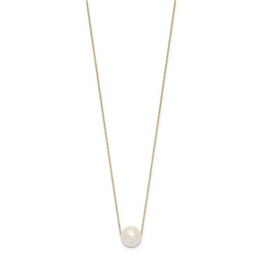 14K 10-11mm Round White FWC Pearl Rope Necklace