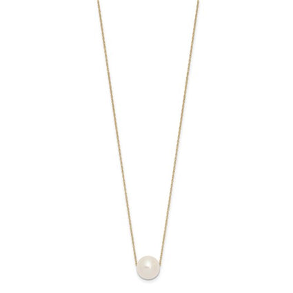 14K 10-11mm Round White FWC Pearl Rope Necklace