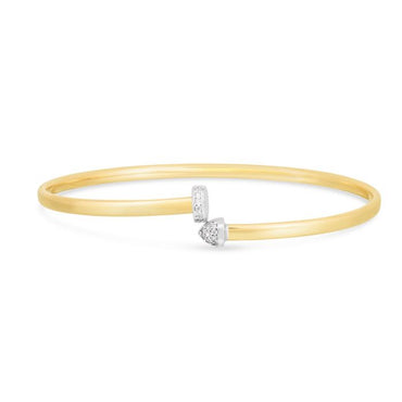 14K Diamond Hardware Bangle