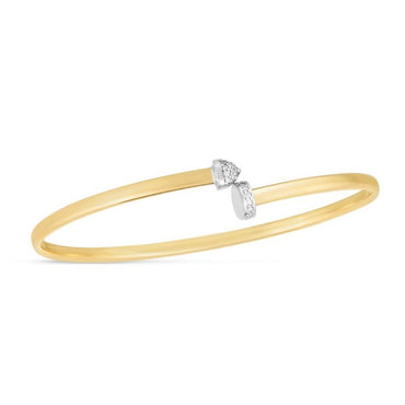 14K Diamond Hardware Bangle