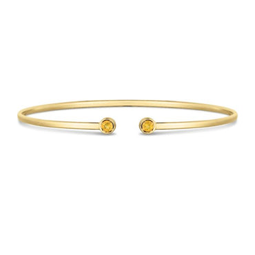 14K Citrine Open Cuff Bangle