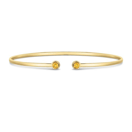 14K Citrine Open Cuff Bangle