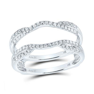 14KW .33CTW Round Diamond Wrap Ring Guard Enhancer Wedding Band