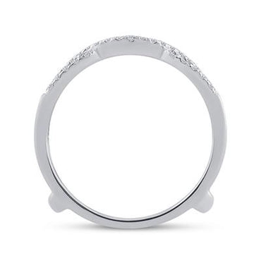 14KW .33CTW Round Diamond Wrap Ring Guard Enhancer Wedding Band