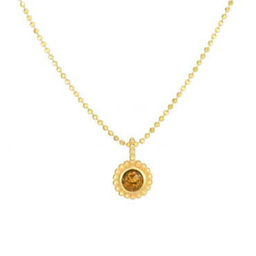 14K Popcorn Citrine Gemstone Pendant