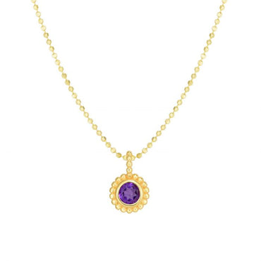 14K Popcorn Amethyst Gemstone Pendant