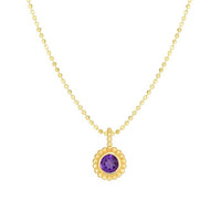 14K Popcorn Amethyst Gemstone Pendant