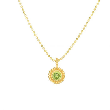 14K Popcorn Peridot Gemstone Pendant