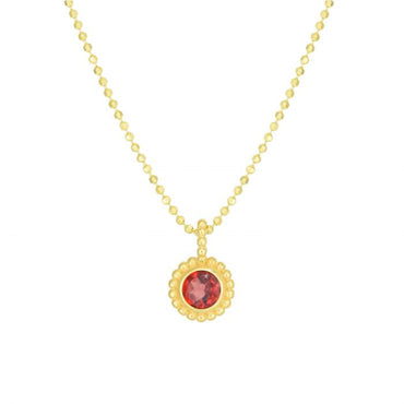 14K Popcorn Garnet Gemstone Pendant