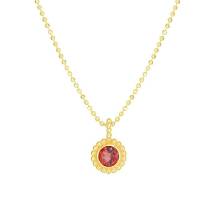 14K Popcorn Garnet Gemstone Pendant