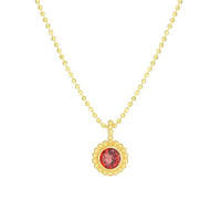 14K Popcorn Garnet Gemstone Pendant