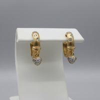 Diamond heart huggie hoop