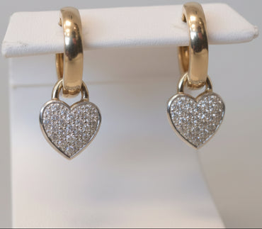 Diamond Heart Huggie hoop