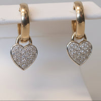 Diamond Heart Huggie hoop