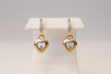 Diamond accent heart huggie hoop