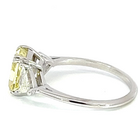 18K Two-Tone Custom Made GIA Certified 2.09 Fancy Intense Yellow Diamond with Side