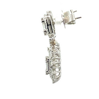 18KW 3.26CTW Diamond Mosaic Style Dangle Earrings
