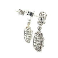 18KW 3.26CTW Diamond Mosaic Style Dangle Earrings