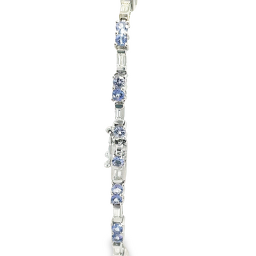 14K White Gold Bracelet 2.91 Tanzanite & 0.97 CTW Diamond