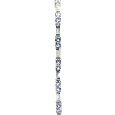 14K White Gold Bracelet 2.91 Tanzanite & 0.97 CTW Diamond