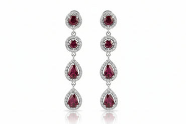 Ruby and Diamond drop earring