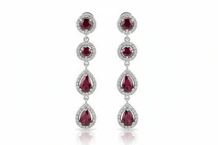 Ruby and Diamond drop earring