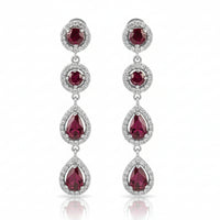 Ruby and Diamond drop earring