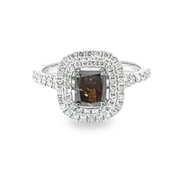 Brown Diamond Double Halo Ring