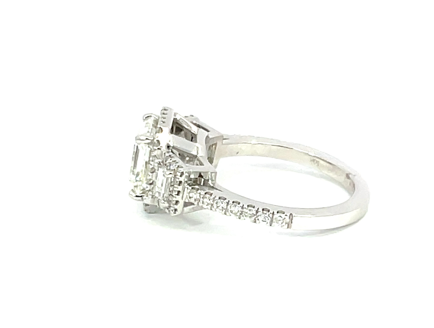 18KW Custom 2.70CT Asscher Cut Diamond Engagement Ring