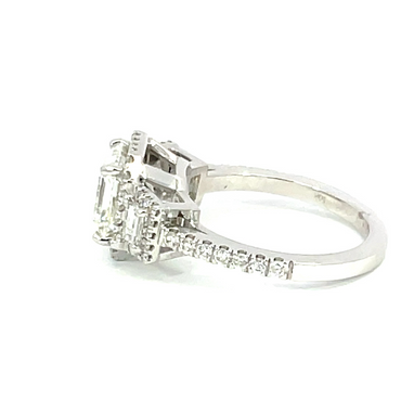 18KW Custom 2.70CT Asscher Cut Diamond Engagement Ring