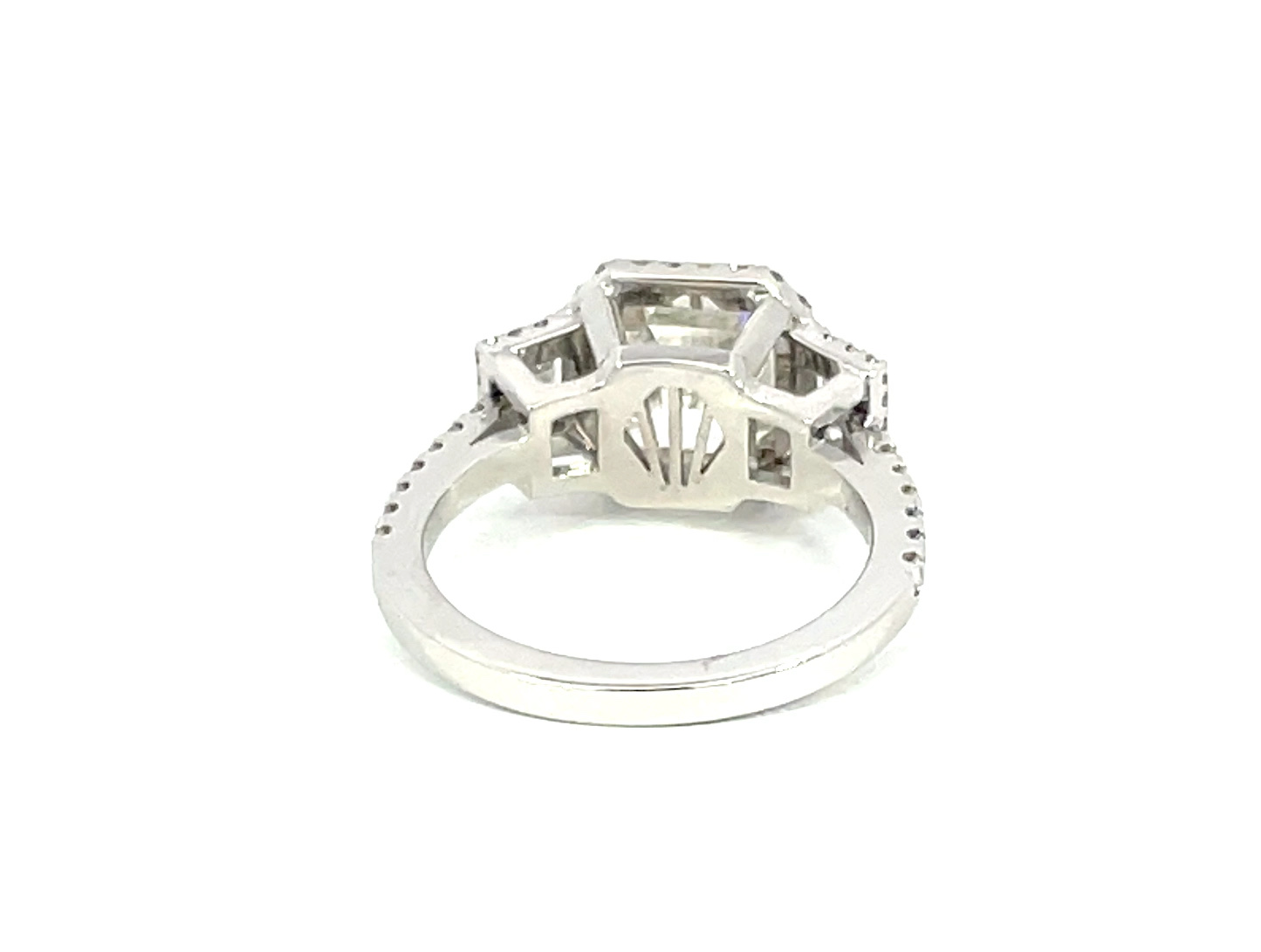 18KW Custom 2.70CT Asscher Cut Diamond Engagement Ring