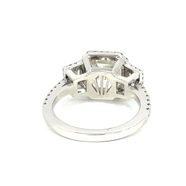 18KW Custom 2.70CT Asscher Cut Diamond Engagement Ring