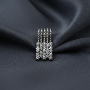5-Line Diamond Pendant - Charcoal Silk