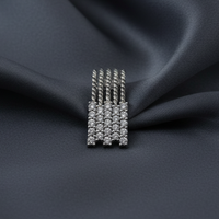 5-Line Diamond Pendant - Charcoal Silk