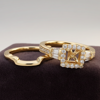 Round & Baguette Wedding Set