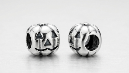 Retired Sterling Silver Jack-O'-Lantern Pumpkin Charm