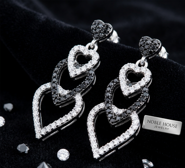 Triple Heart Dangle Earrings