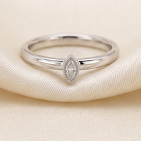 Sterling Silver Marquise Elegance Minimalist Stacking Ring