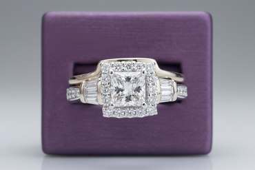 Round & Baguette Wedding Set