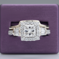 Round & Baguette Wedding Set