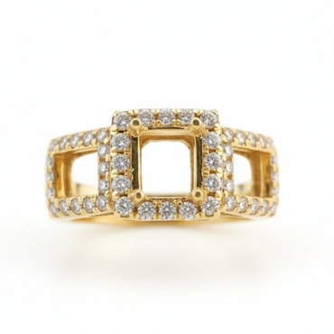 Radiant Three-Stone Diamond Semi-Mount