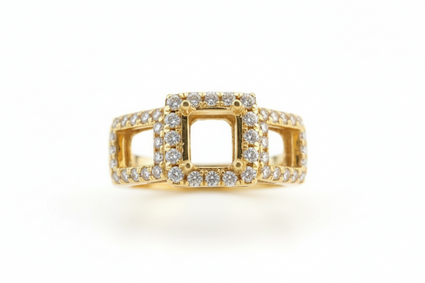 Radiant Three-Stone Diamond Semi-Mount