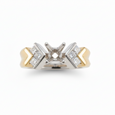 Two-Tone Princess Diamond Semi-Mount