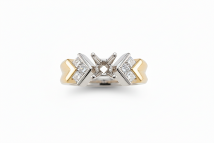 Two-Tone Princess Diamond Semi-Mount