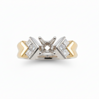 Two-Tone Princess Diamond Semi-Mount