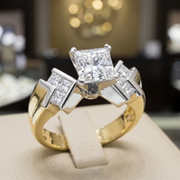 Two-Tone Princess Diamond Semi-Mount