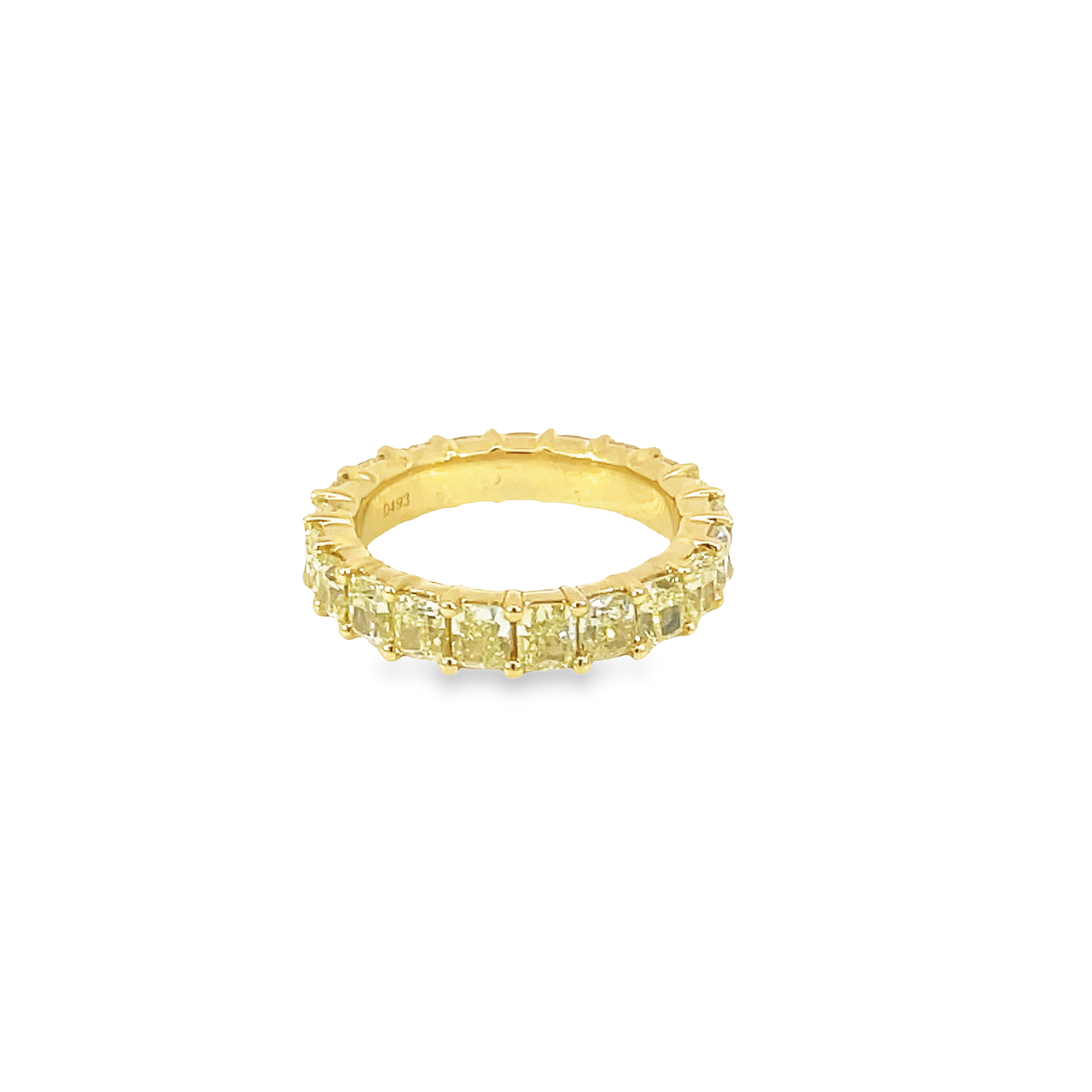 Yellow Diamond 4.93CTW Cushion Cut Eternity Band